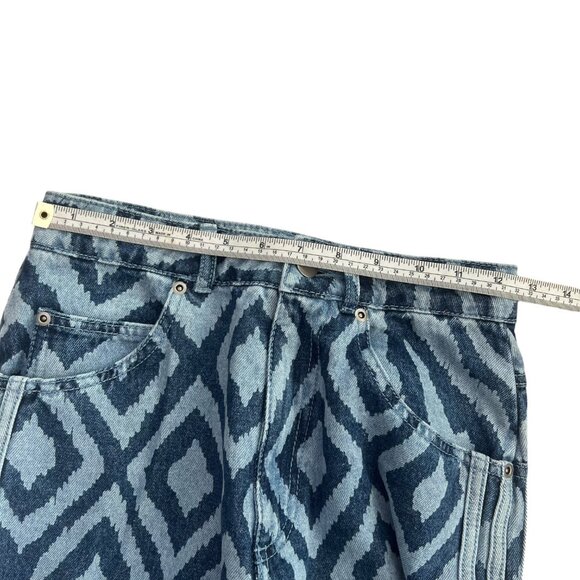 Adidas x Farm Rio Womens Wide Leg Track Pants Jeans 25 Baggy Loose Streetwear - Picture 11 of 15